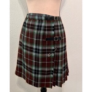 Plaid Mini Skirt with Buckle Detail